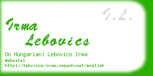 irma lebovics business card